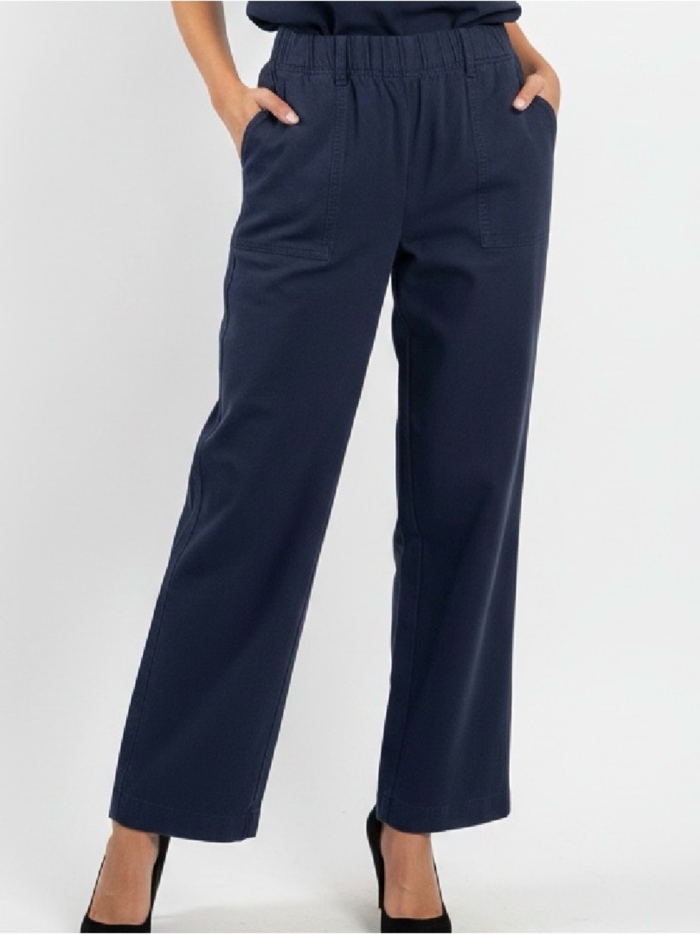 KIM GRAVEL BELLE STRAIGHT LEG ELASTIC WAIST PANTS